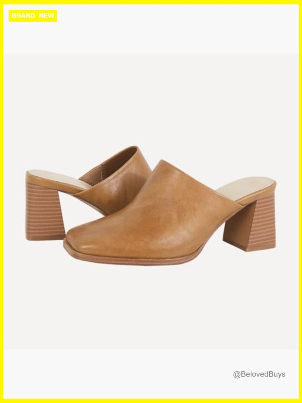 Chunky Stacked Heel Mules Closed Square Toe Slip on Clogs Casual Backless - Picture 5 of 7